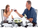 couple toasting at dinner table 800x600