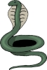 snake green cartoon cobra standing