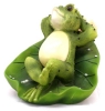 frog sleeping on a leaf cartoon