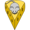 mouse on top of a cheese