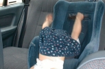 car crash baby falling from seat simulation