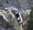 car crash over side of cliff
