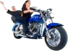 couple on motorcycle woman in control moving away 800x600