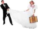 groom pulling bride wedding dress suitcase jilt 800x600