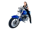 woman on blue motorcycle 800x600