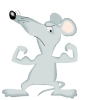 mouse cartoon pretending to be tough