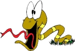 snake cartoon brown tongue out lurching