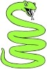 snake green cartoon coilded vertical