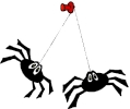 two cartoon spiders