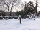 passing on cemetary in snow