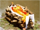 passing on cremation hindu closeup