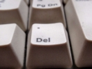 technology keyboard white used delete key closeup p5280103