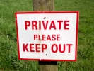 therapy private keep out sign closeup